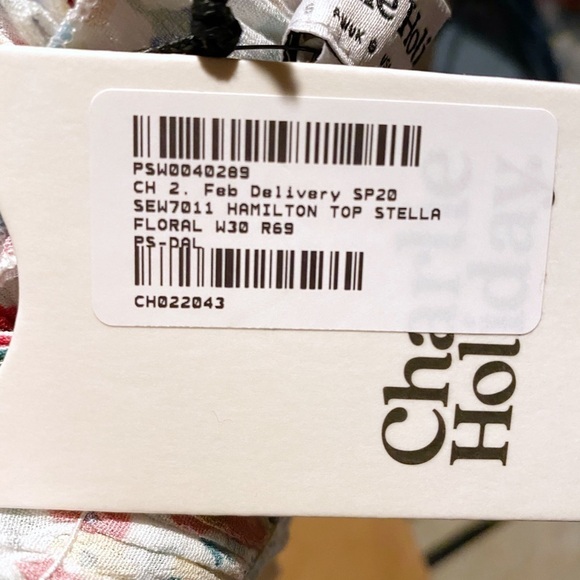 Charlie Holiday Hamilton Floral Print Smocked Bandeau Tie Front Crop Top Size 4 - Picture 6 of 6